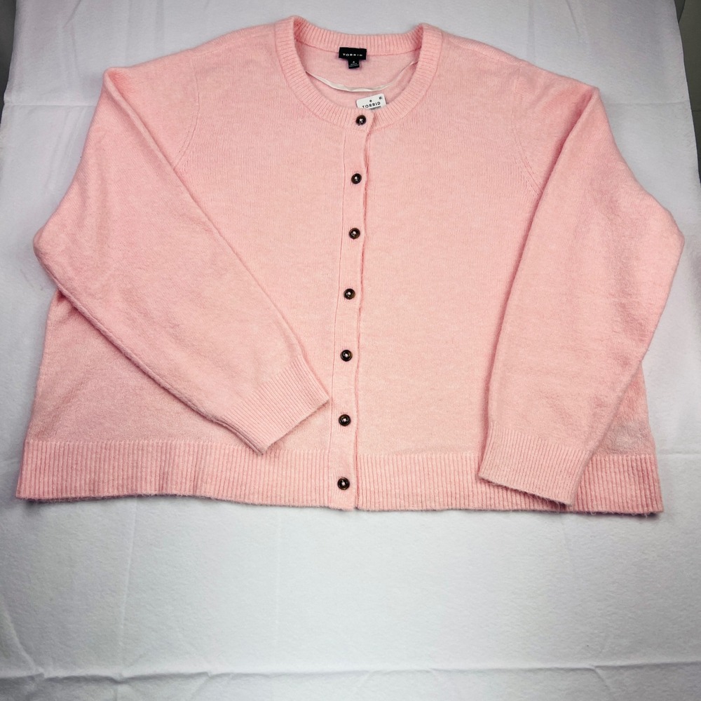 Torrid Pink Cardigan Soft Knit Sweater Woman's Plus Size 4X NWT Size 4 - Picture 1 of 9